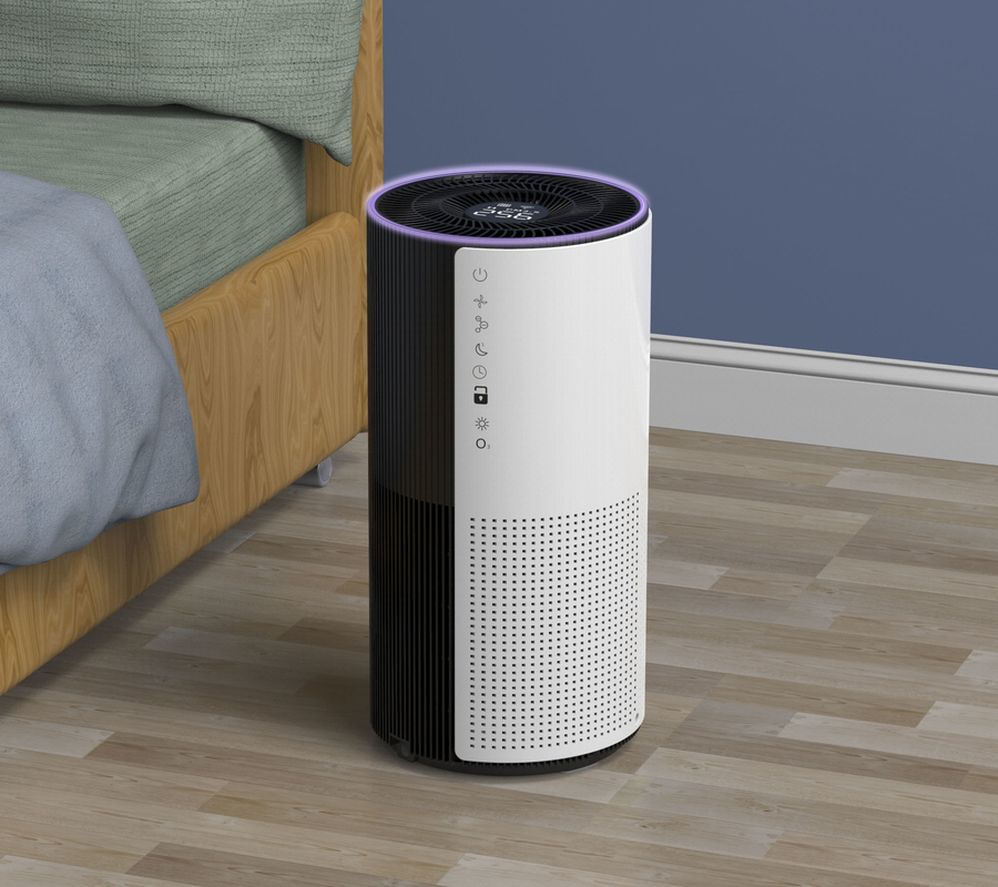 Multifunctional Home Air Purifiers With Hepa H13 Filter Ivory White Color